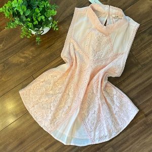 Pink Lace high neck top